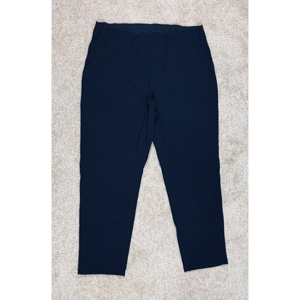 Eddie Bauer Women's Black Pull-On Ankle Pants Elastic Waist Pockets Size 14